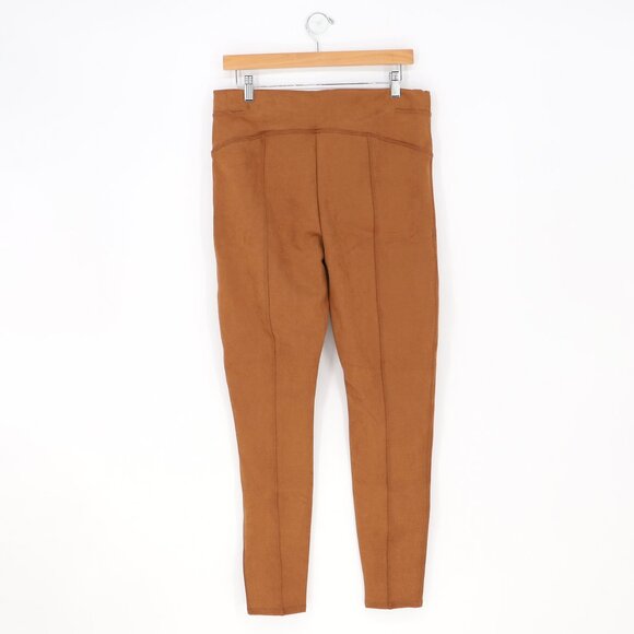 NWT SPANX Faux Suede Leggings in Rich Caramel Soft Stretch Size XL - Picture 6 of 13